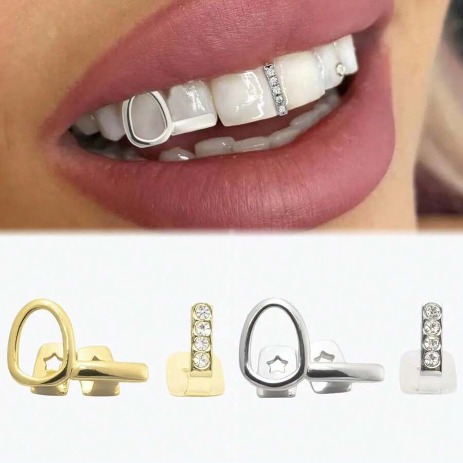 1PC/2PCset Of New Fashionable, Small And Exquisite Hip-Hop Rap Teeth Are Very Good