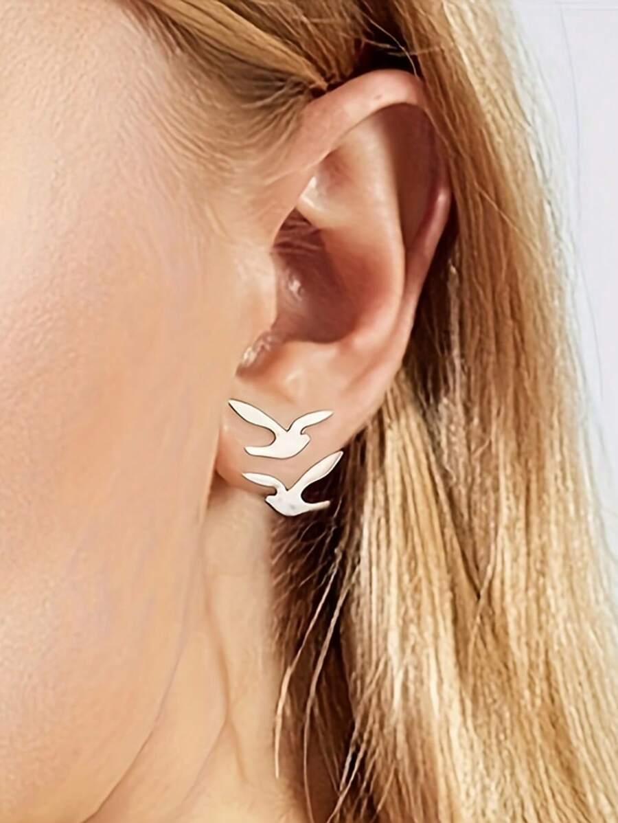 1 par de pendientes tipo chaqueta con forma de paloma vintage, de material de latón, diseño versátil para uso diario y formal, gran regalo para maestros, amigos, madres, amantes en graduación, Acción de Gracias, Día de San Valentín