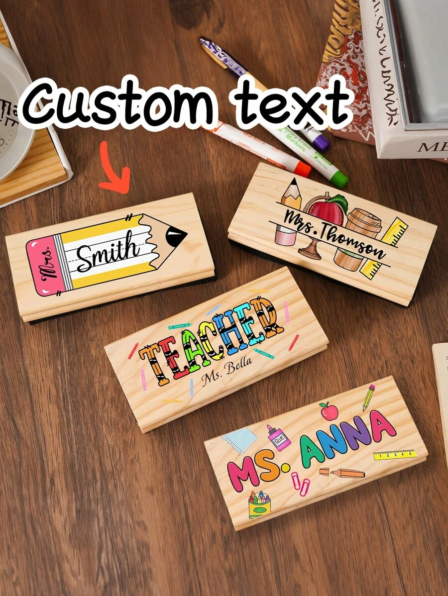 1pc Custom Personalized Teacher Whiteboard Eraser With, Custom Preschool Teacher Name Eraser Gifts, Hand Painted, Custom Teacher Appreciation Gifts,Personalized Gifts, Holiday Decorations, Gifts For Teachers, Creative Teacher Gifts, Back To School Gifts,There Are 23 Styles To Choose From