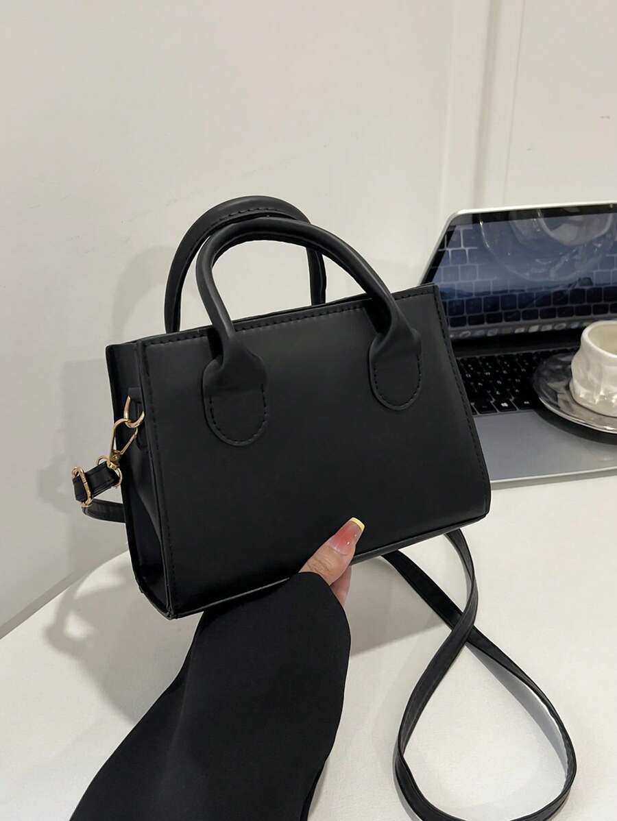 Bolsa Quadrada Leve, Casual De Negócios Com Alça Dupla Para Meninas Adolescentes, Mulheres, Estudantes Universitários, Novatos E Trabalhadores De Colarinho Branco, Perfeita Para Escritório, Faculdade, Trabalho, Negócios, Deslocamento Diário, Ao Ar Livre, Viagens, Passeios