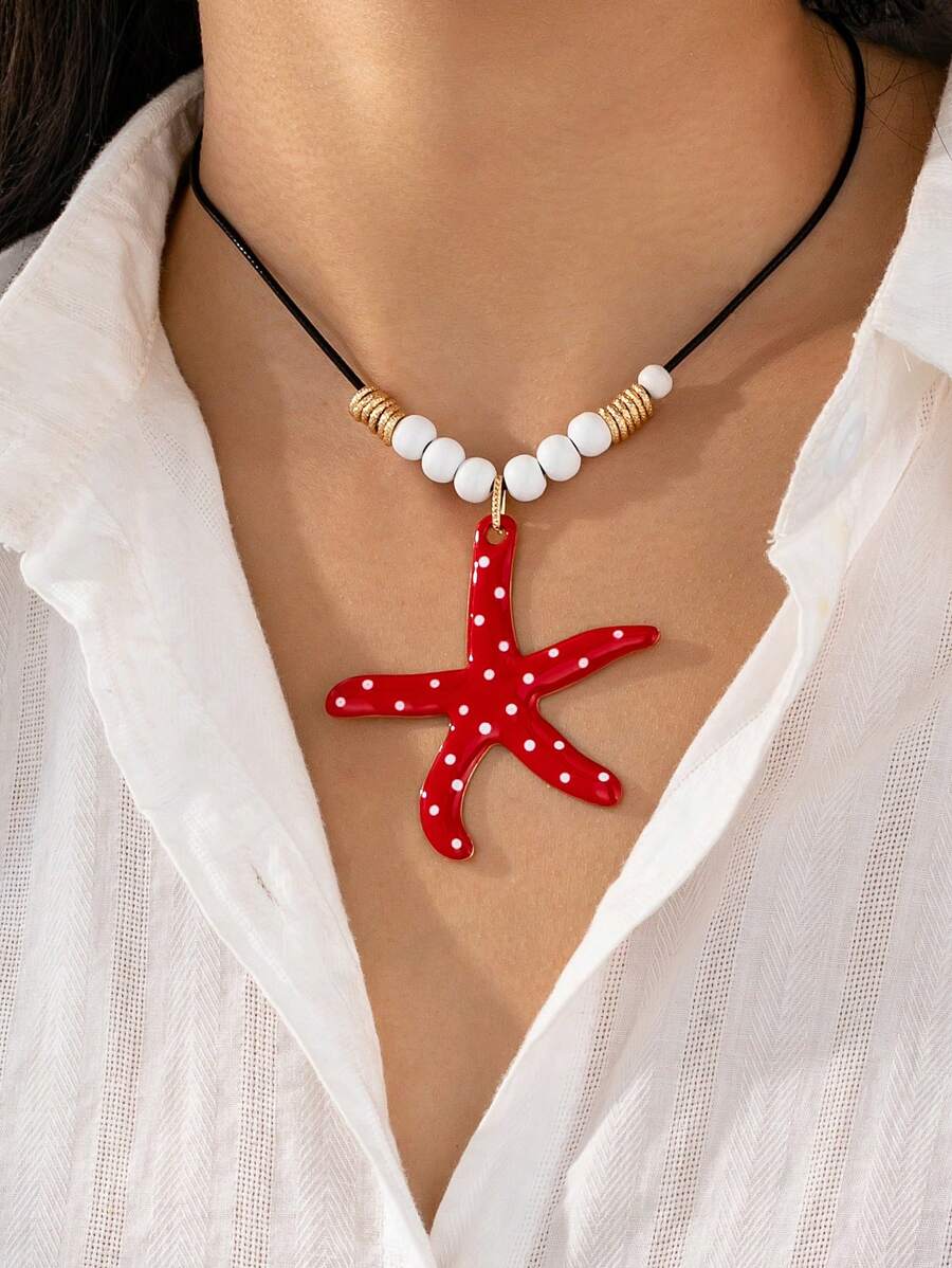 1 Pc Summer Ocean Beach Style Starfish Pendant Women Boho Necklace Sea Star Jewelry