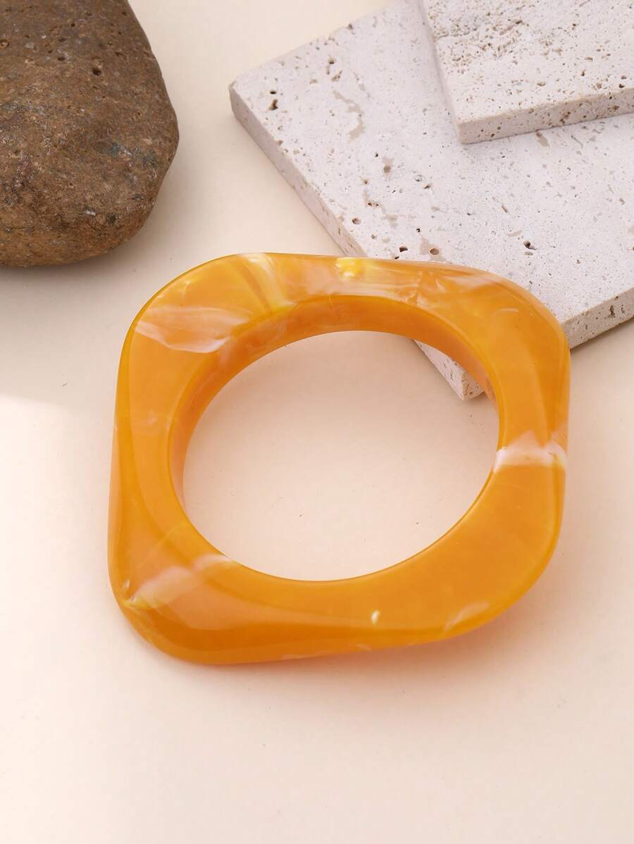 1pc Women Color Gradient Elegant High-End Asymmetrical Shaped Versatile Simple Bracelet, Suitable For Everyday Wear