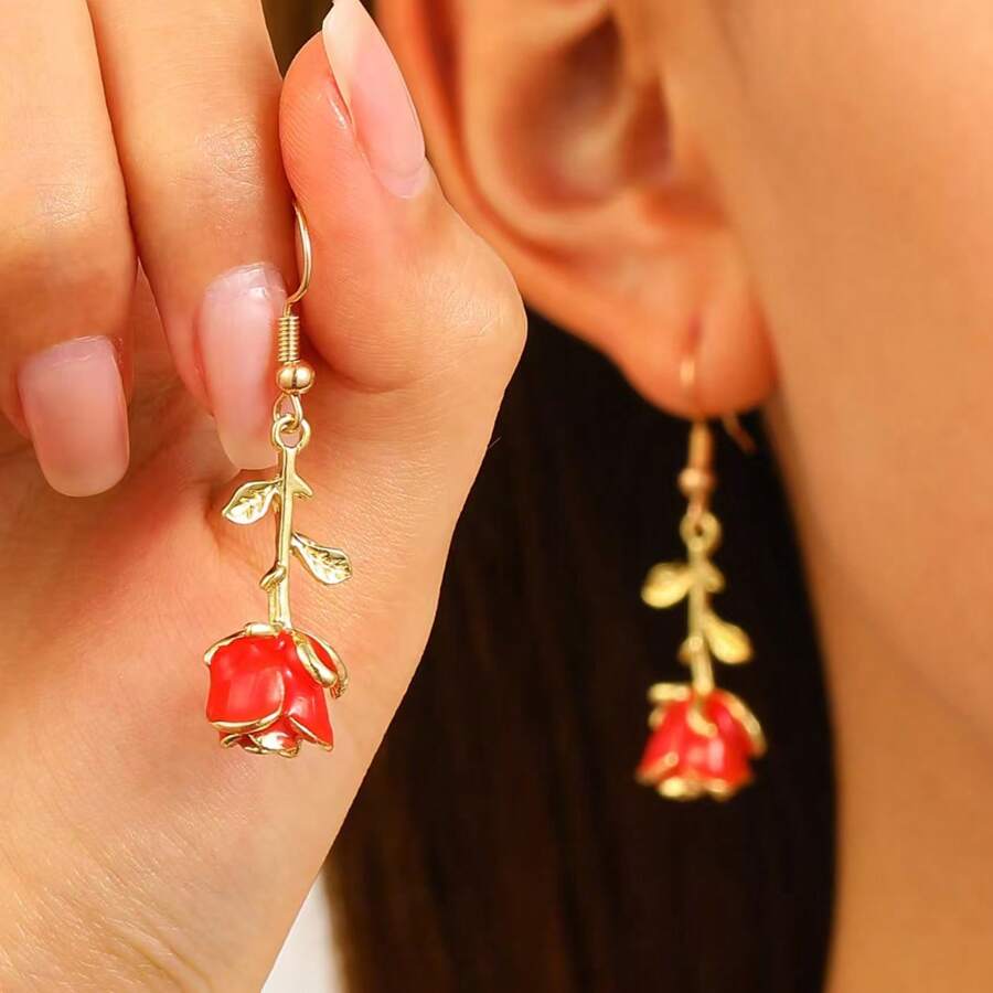 Pendientes con gota de aceite de estilo europeo y americano exquisitos para mujeres, joyería sencilla y suave para uso diario, regalo de vacaciones, aniversario o compras