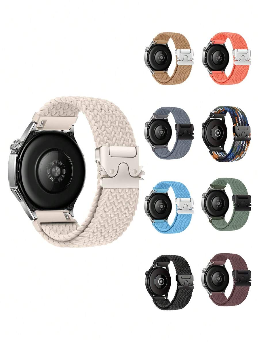 chinbersky Pulseira de nylon de 20 mm e 22 mm com fivela de metal tipo paraquedas para Galaxy Watch 4/5/6/7/FE/5 Pro/Classic/Active 2/3/Gear
