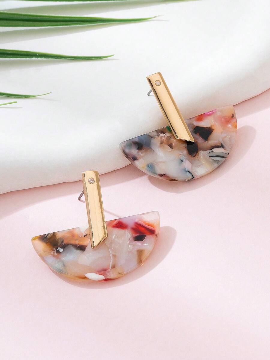 1 Pair Acrylic Geometric Design Fashion Jewelry Earrings For Women, Party & Gathering Decoration