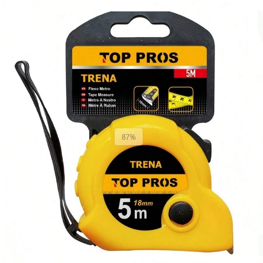 Trena Top Pros Com Fita de Aço de 5 Metros Com Trava 18mm