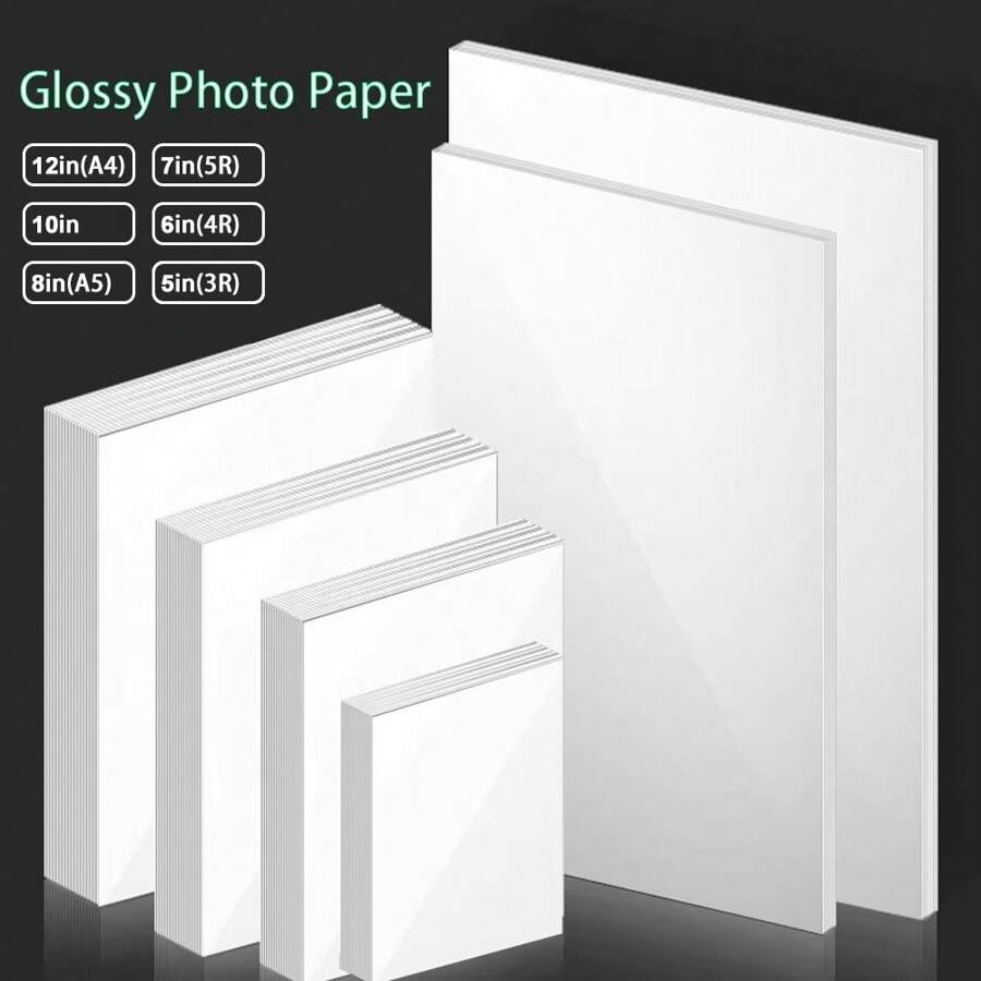 A3/A4 Glossy Photo Paper 5"/6"/7"/10" Inkjet Printing Photo Paper, Instant Film Photo Paper, A4 Inkjet Photo Paper, Printer Photo Paper, 5" Glossy Photo Paper, 6" RC Photo Paper, A4 20pcs/Pack, 5"/6" 100pcs/Pack,School Supplies,Back To School