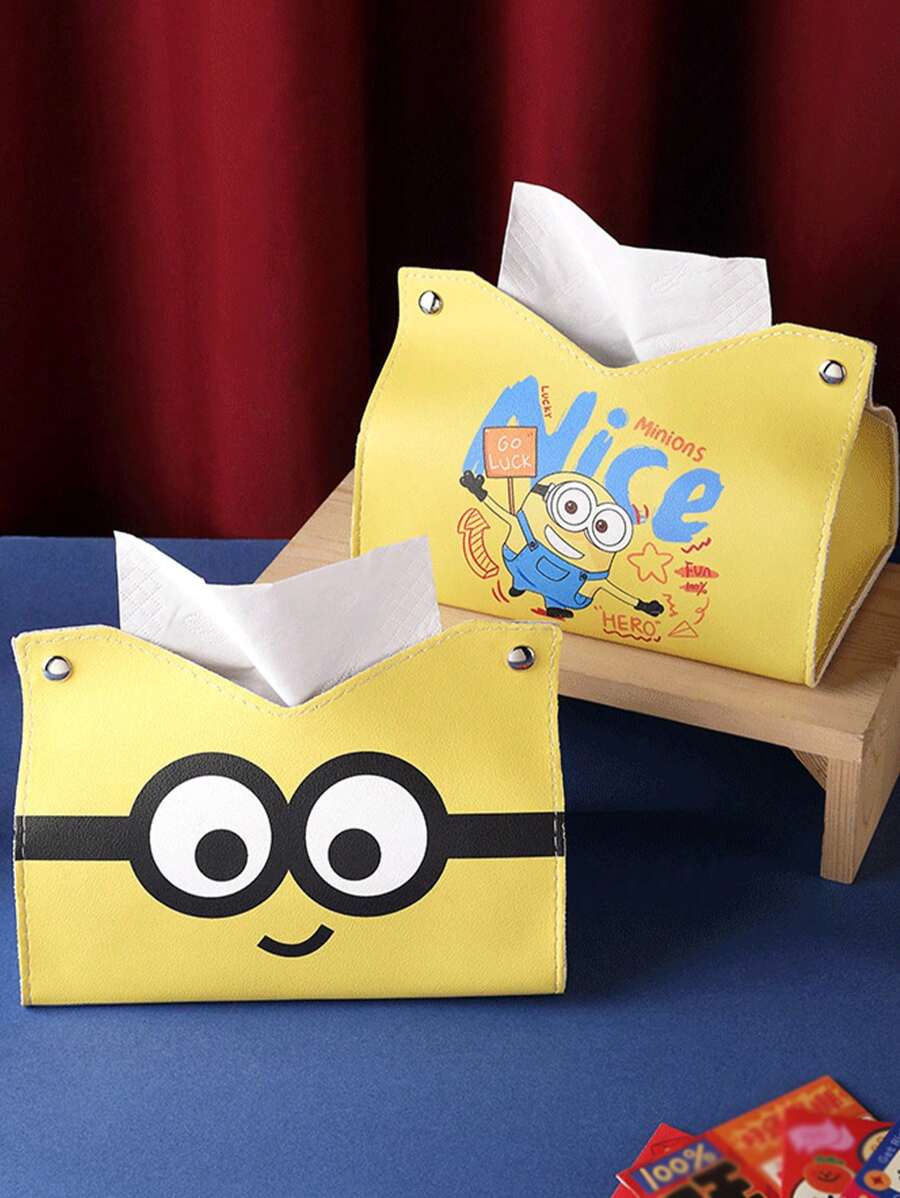 Minions Minions Cute Tissue Box, Home Living Room And Bedroom Tissue Box, Multi-Functional Storage Tissue Box