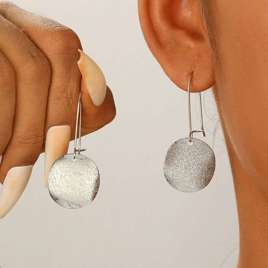 1 Par de Brincos Argola da Moda Foscos para Mulheres