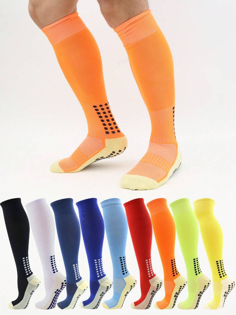 FLSHMCEN 1 Pair Moisture-Wicking Anti-Slip Long Compressoin Socks, Suitable For Football, Basketball, Hockey, Etc.