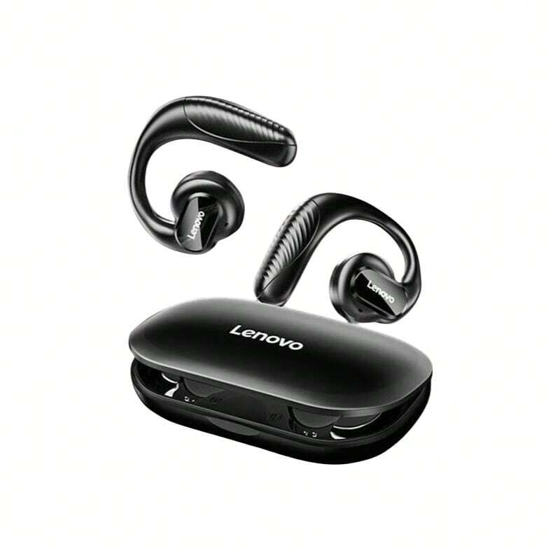 Lenovo Bluetooth-Headset TC3402 offener Ohrbügel-Stil nicht im Ohr Knochenleitungskonzept gerichtete Schallübertragung ENC-Rauschunterdrückung + 40 Stunden Akkulaufzeit Sport Laufen/Pendeln Spiel universell schwarz