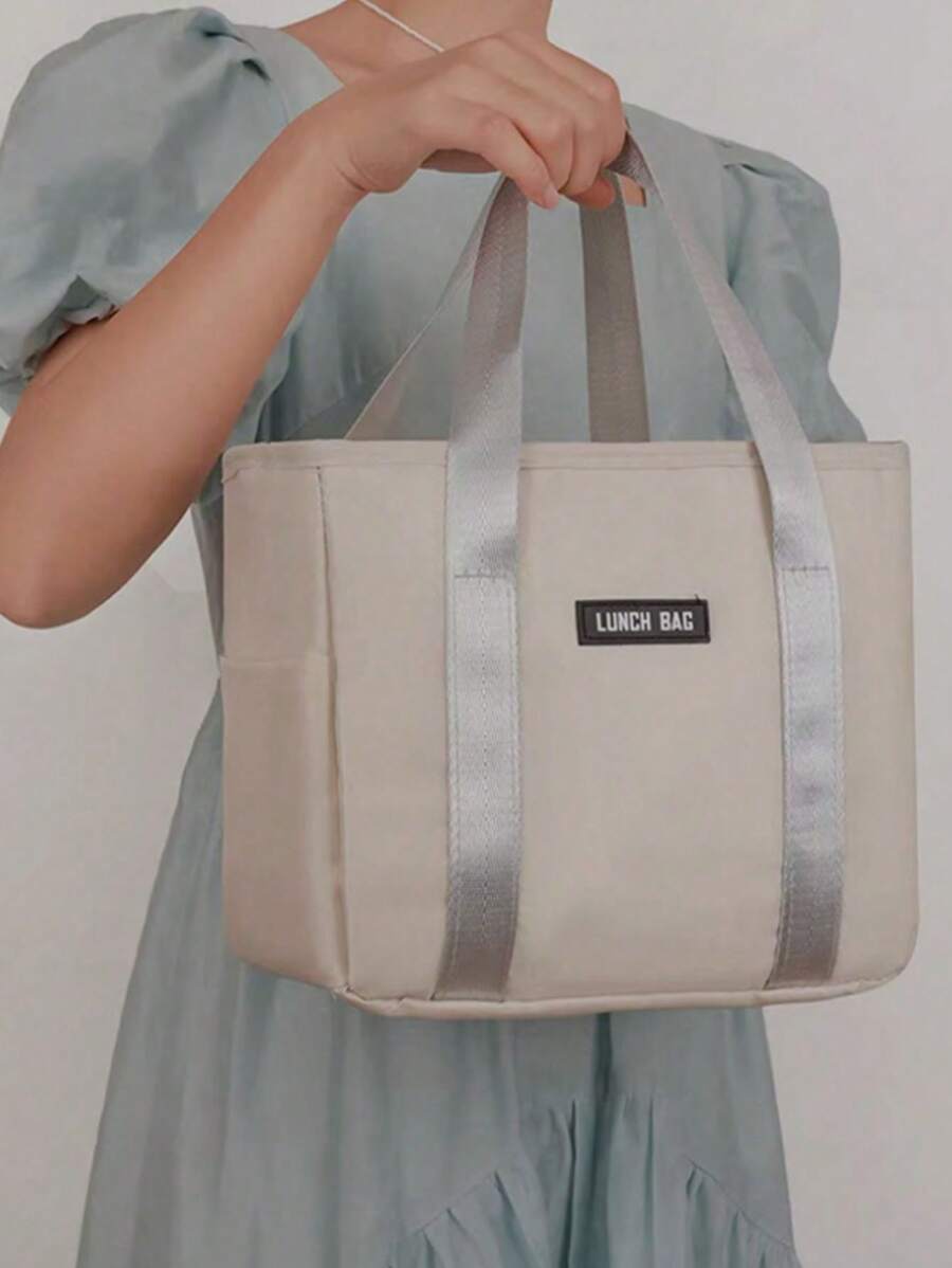 1pc Insulated Bento Bag, Lunch Box Bag, Large-Capacity Insulated Bento Bag, Student Meal Bag, Waterproof And Oil-Proof, Office Worker Meal Bag, Thickened Aluminum Foil Bag, Waterproof Meal Bag, Meal Bag, Bento Bag, Oxford Cloth Insulated Bag, Work Takeout Packing Bag, Lunch And Picnic Preservation Insulated Bag, Ice Bag