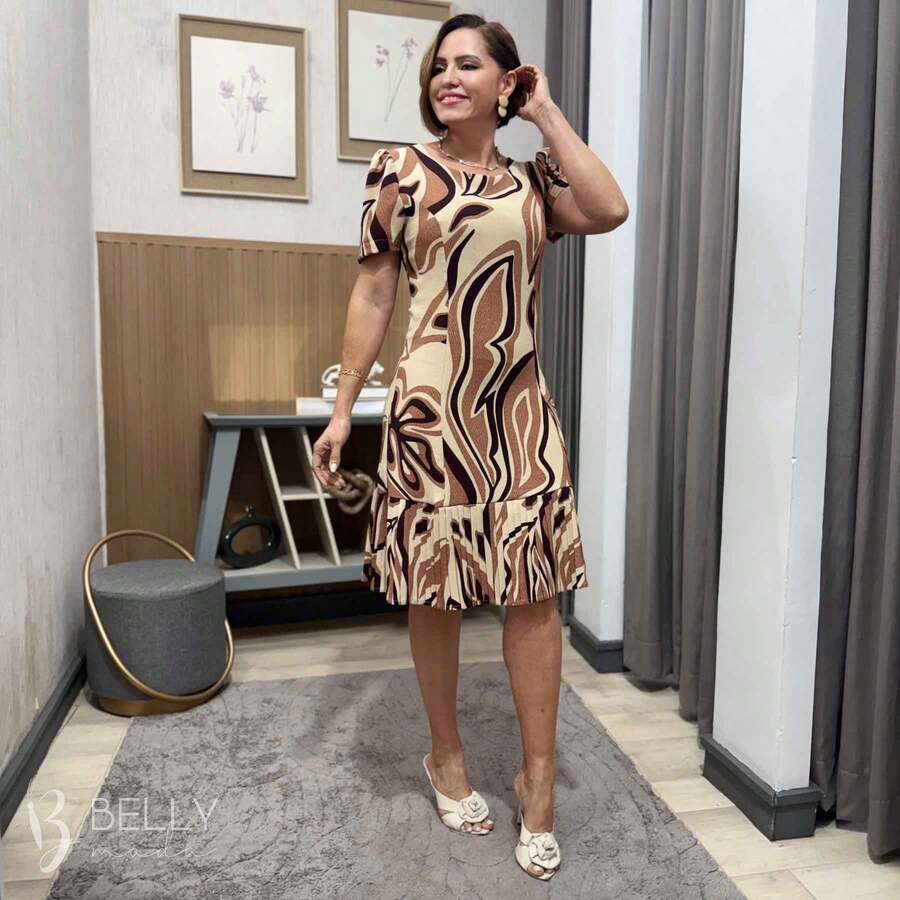 Vestido Midi Barrado plissado Estampa total Padrão Texturizado Floral Tecido Nó Botões na frente Drapeado Plissado Plissado Praia Noite Casamento Escritório Festa de aniversário Festa do chá de bebê Night Trabalhar Formal e Noturno