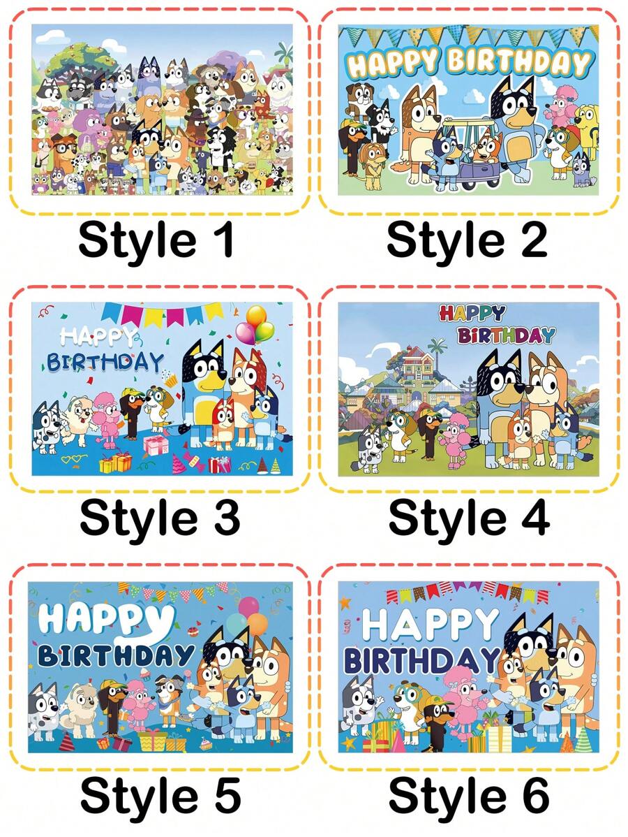 Bluey Bluey Birthday Background Cloth Decoration, Party Photography Cloth, Banner Poster, Photography Props, Perfect Party Birthday Decoration Background Cloth, Banner Photography Background, Birthday Party Decoration Photos, Booth Banner Props