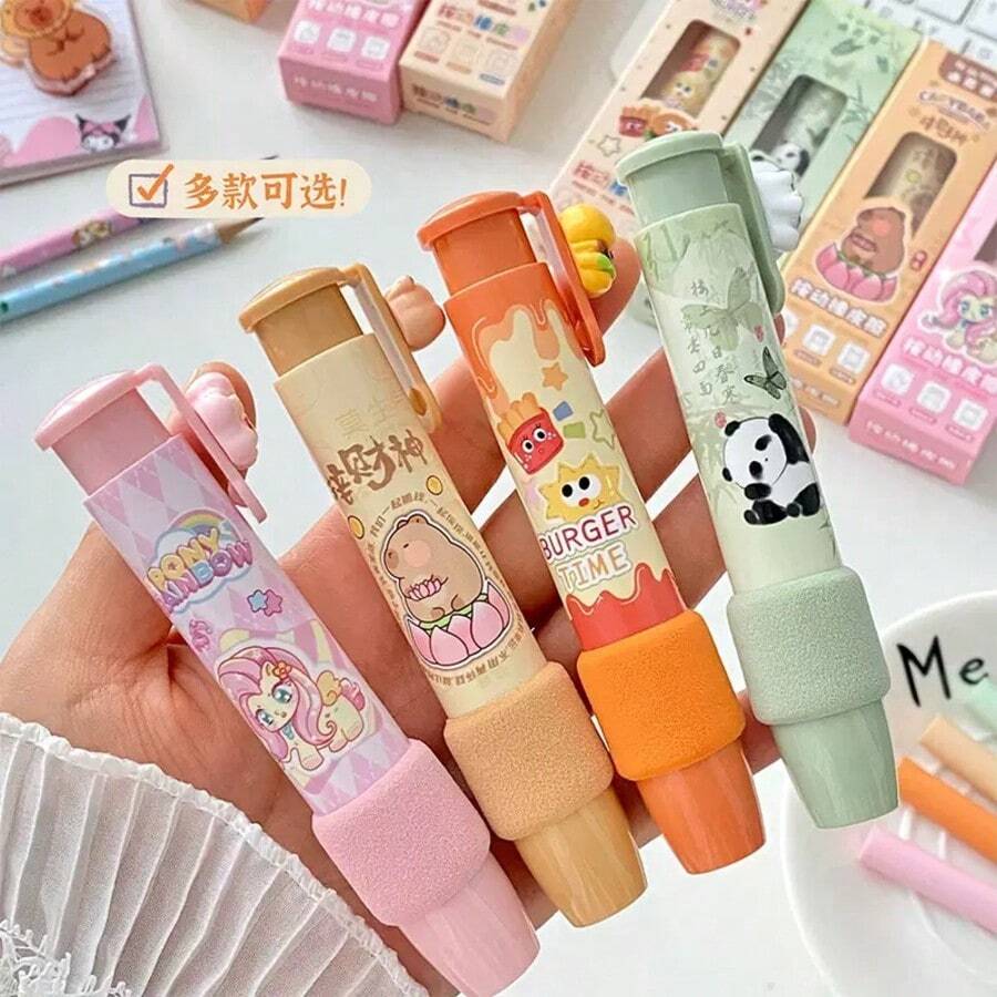1 Piece Of Cartoon Capybara Press Eraser, Student Correction Tool, Children's Non-Leaving Eraser, School Office Supplies, Gift, Creative Stationery, School Supplies, Back To School
