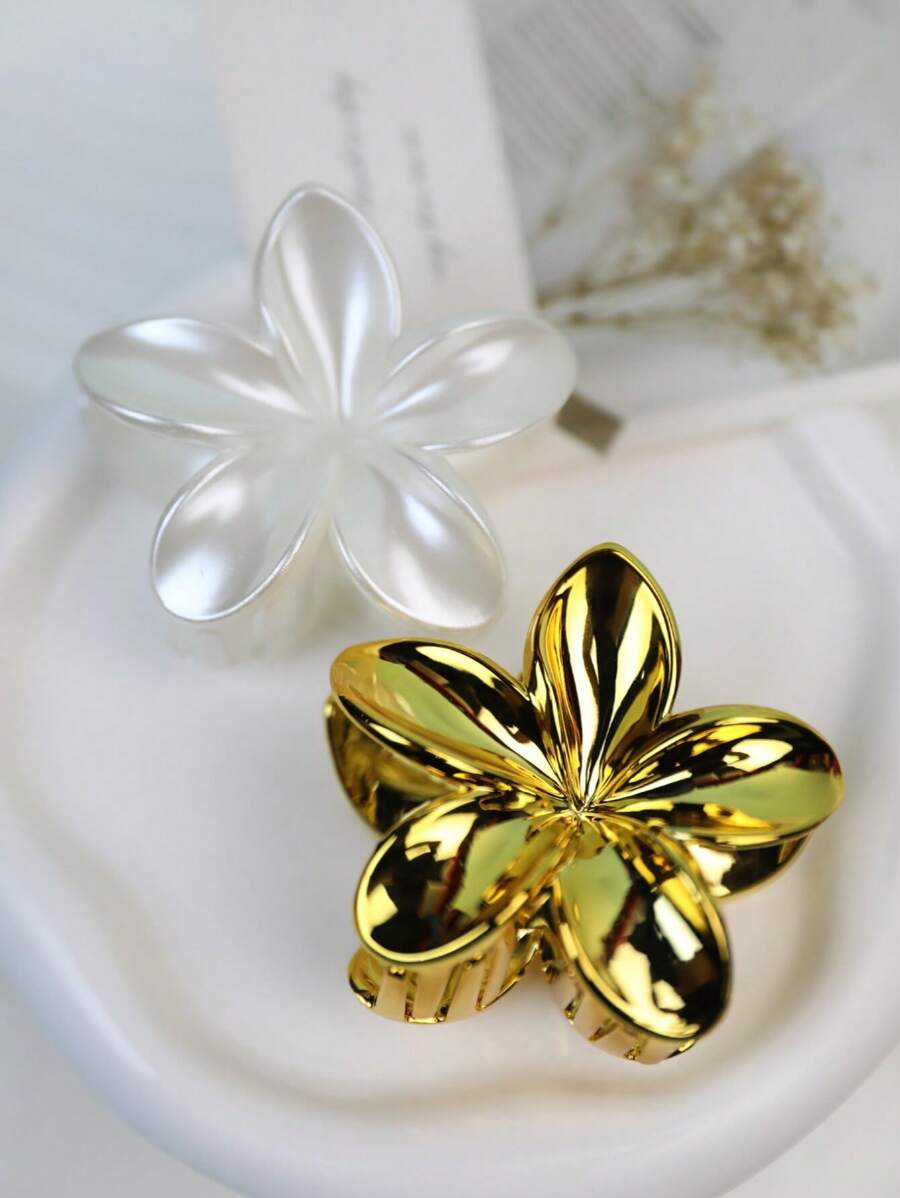 2 piezas de pinzas para el cabello de diseño de flores de acrílico, accesorios elegantes y sofisticados para el cabello personalizados para mujeres, uso versátil diario, para la escuela, la universidad