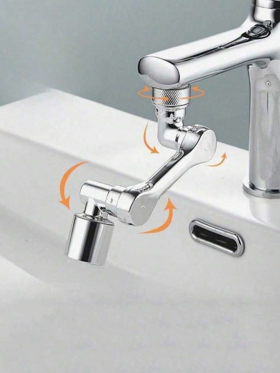 1 Stück drehbarer Wasserhahn-Verlängerer, 1080 Grad spritzwassergeschützter drehbarer mechanischer Wasserhahn-Arm, multifunktional und langanhaltend drehbare Wasserdüse, Teleskopvorrichtung, geeignet für die Installation von Wasserhähnen in Badezimmern und Küchen Zuhause