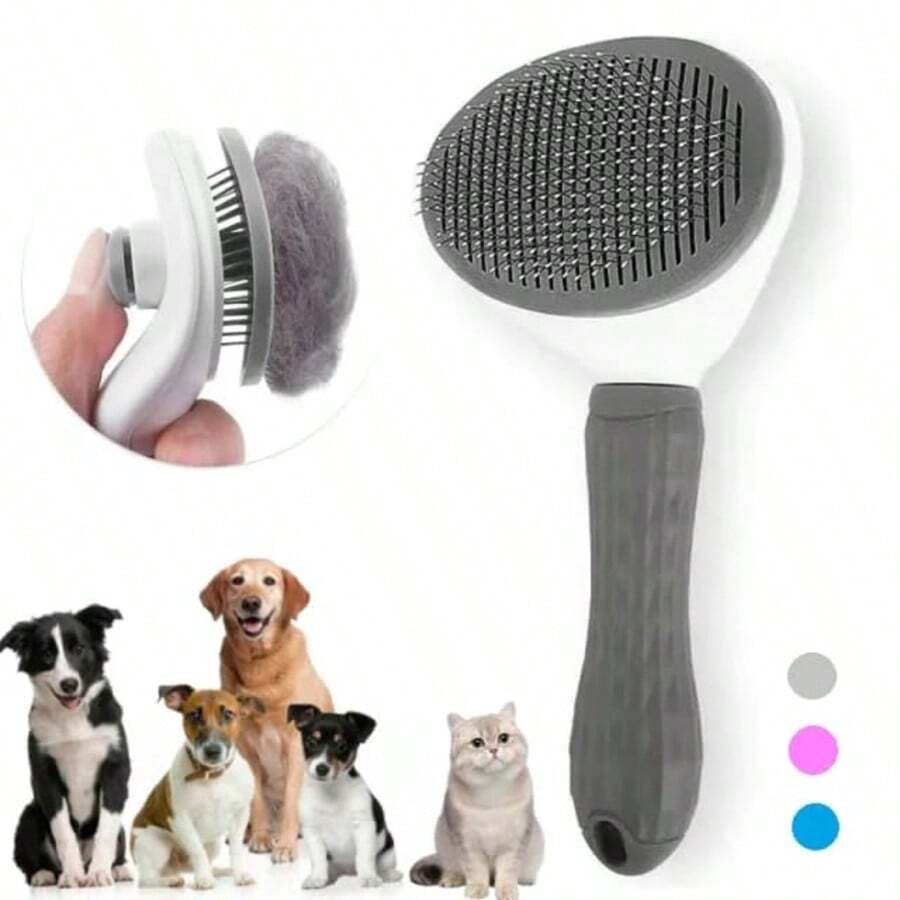1 pieza Peine para gatos - Cepillo para peinar y eliminar, peine de limpieza automática para mascotas adecuado para gatos de pelo corto y largo - Herramienta profesional de eliminación de pelo