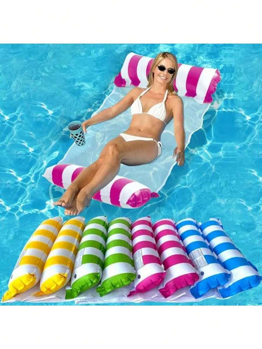1 pieza Hamaca inflable flotante para piscina, accesorio de fiesta de verano para piscina y playa para adultos, regalo perfecto para vacaciones y relajación en la piscina