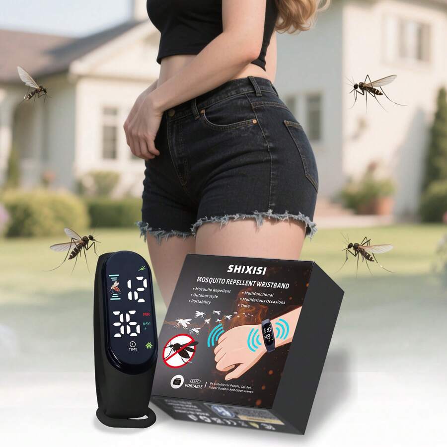 1 Pc Mosquito Repellent Watch, Physical Mosquito Repellent, Home Gathering Mosquito Repellent Device, Men Business , Fashionable Mosquito Repellent Device, Outdoor Camping Mosquito Repellent Watch, Portable Mosquito Repellent, Women Indoor , Park Walking Mosquito Repellent Device, Party Mosquito Repellent Wristband, Exquisite Gift, Comfortable To Wear, Adjustable Size, Unisex