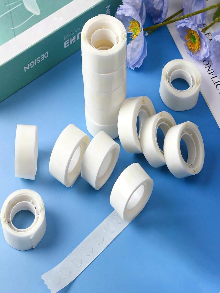 1/4/5 Rollo(s) de Puntos de Pegamento Multiuso para Globos, 100piezas Puntos de Pegamento por Rollo, Adhesivo Decorativo Sorpresa para Globos, Doble Cara, Para Manualidades DIY, Fijación de Globos para Fiestas, Decoración de Globos, Fiestas, Eventos, Cumpleaños, Bodas, Navidad, Regreso a Clases