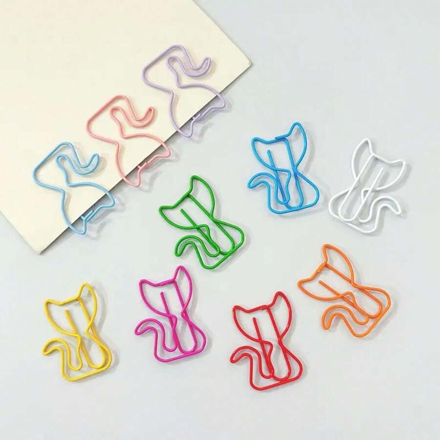 20 pièces/40 pièces Clips de reliure mignons en forme de clé de sol, fournitures de bureau créatives, pinces à papier colorées, couleur aléatoire, fournitures scolaires, rentrée scolaire