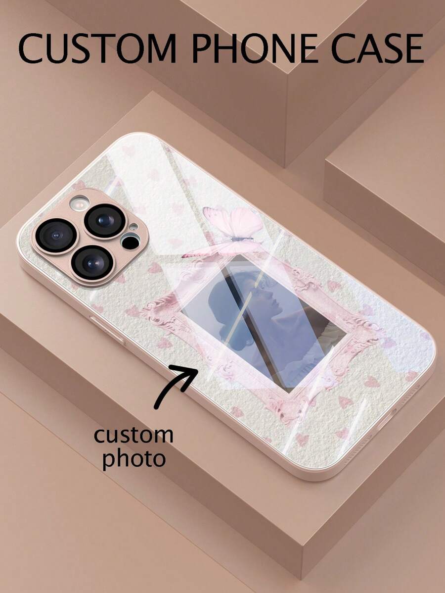 1 pieza Funda de teléfono personalizada, se puede personalizar con fotos individuales, de pareja, de grupo, gráficos, hecha de vidrio templado y TPU resistente a impactos, rayones y huellas dactilares, con borde suave, apta para 16/15/14plus/13pro/12promax/11/7p/7g/Xr/6g/6p, ideal como regalo personal, de pareja, familiar, de amigo, del mejor amigo, de cumpleaños, aniversario