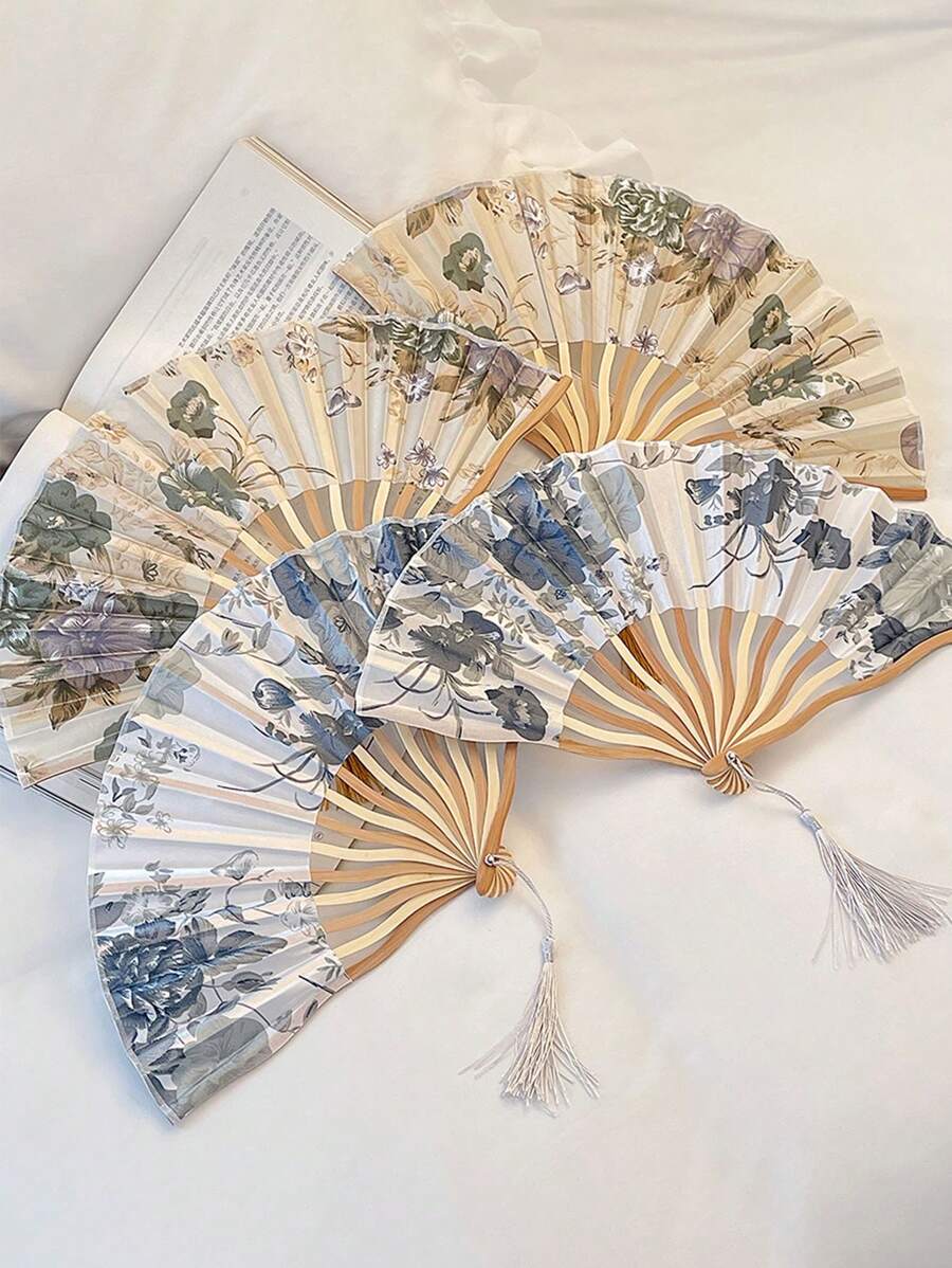 1 Stück handgehaltener Faltfächer, Fächer, Retro Blumenfächer, bemalte Fächer, goldene Fächer, Satin Fächer, faltbarer Fächer, Hochzeit Handfächer, Party Handfächer, dekorative Fächer, hölzerner Faltfächer, Heimdekoration Ornamente & Accessoires/dekorative Fächer, chinesischer Stil als Kirchenhochzeitsgeschenk