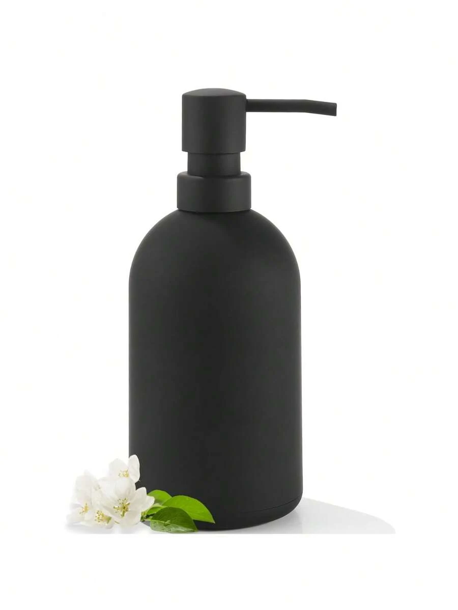 1 Peça Dispensador de Sabão Recarregável Preto Fosco de 16oz, Adequado para Bancadas de Banheiro e Cozinha