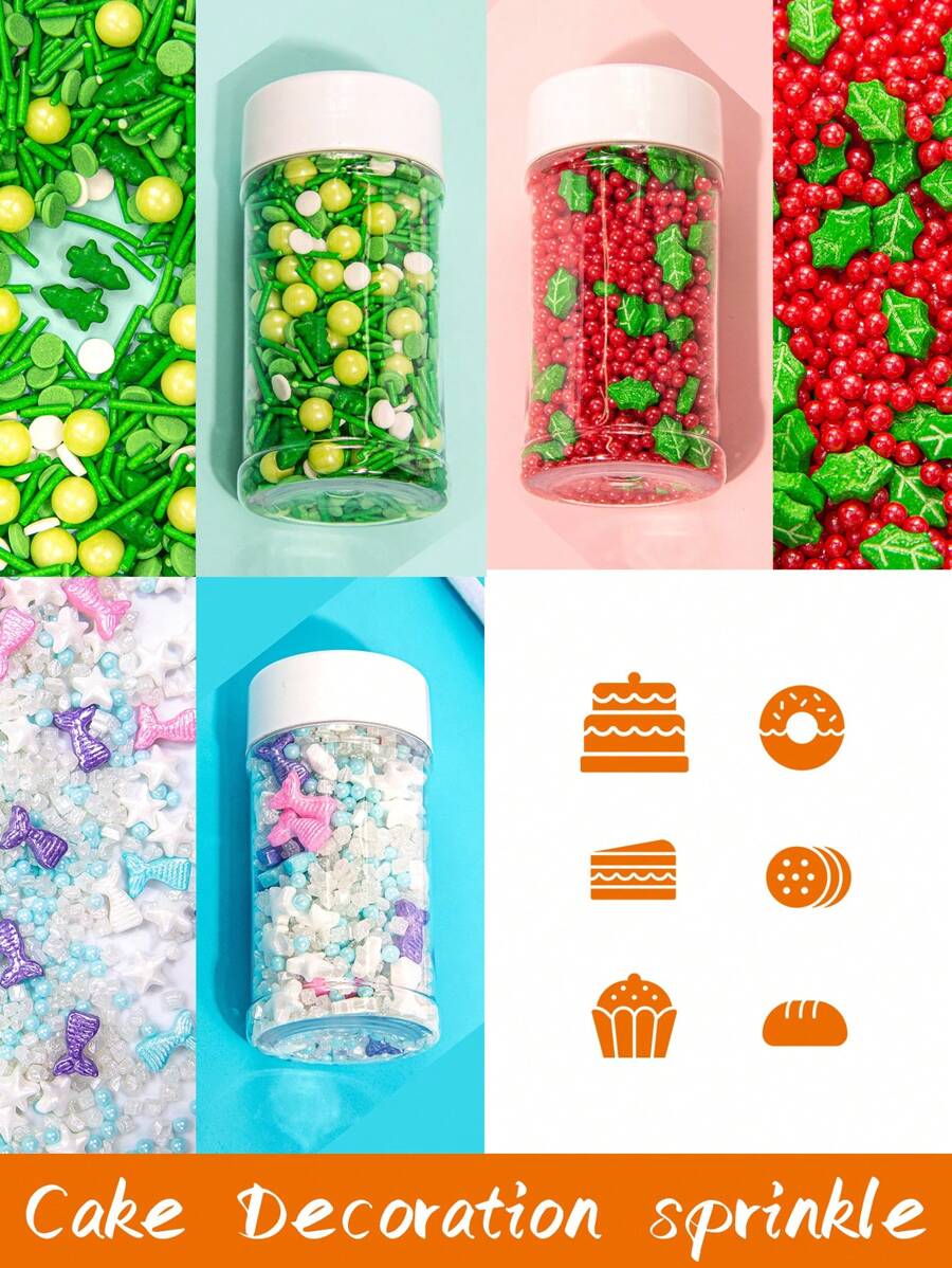 1 Set (85g/3oz) sommerliches Tortendekoration - bunte Streusel & Sternformen, ideal für Geburtstagstorten und Dessertbuffets für Sommerfeste
