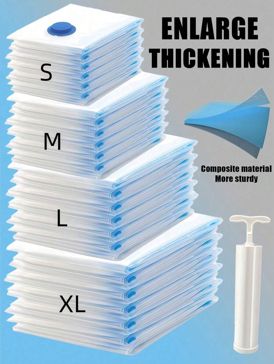 20pcs/1pc Vacuum-Sealed Bags, Travel Accessories, Vacuum Bags, Travel Essentials, Vacuum Storage Bags, Travel Essentials, Storage Bags, Cruise Essentials, Organization And Storage, Bedroom