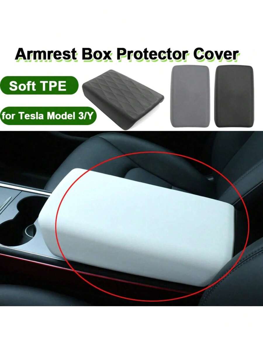 Armrest Box Protective Cover For 2023 Model Y HW4.0 TPE Case Center Console Armrest Lid Auto Pad Accessories