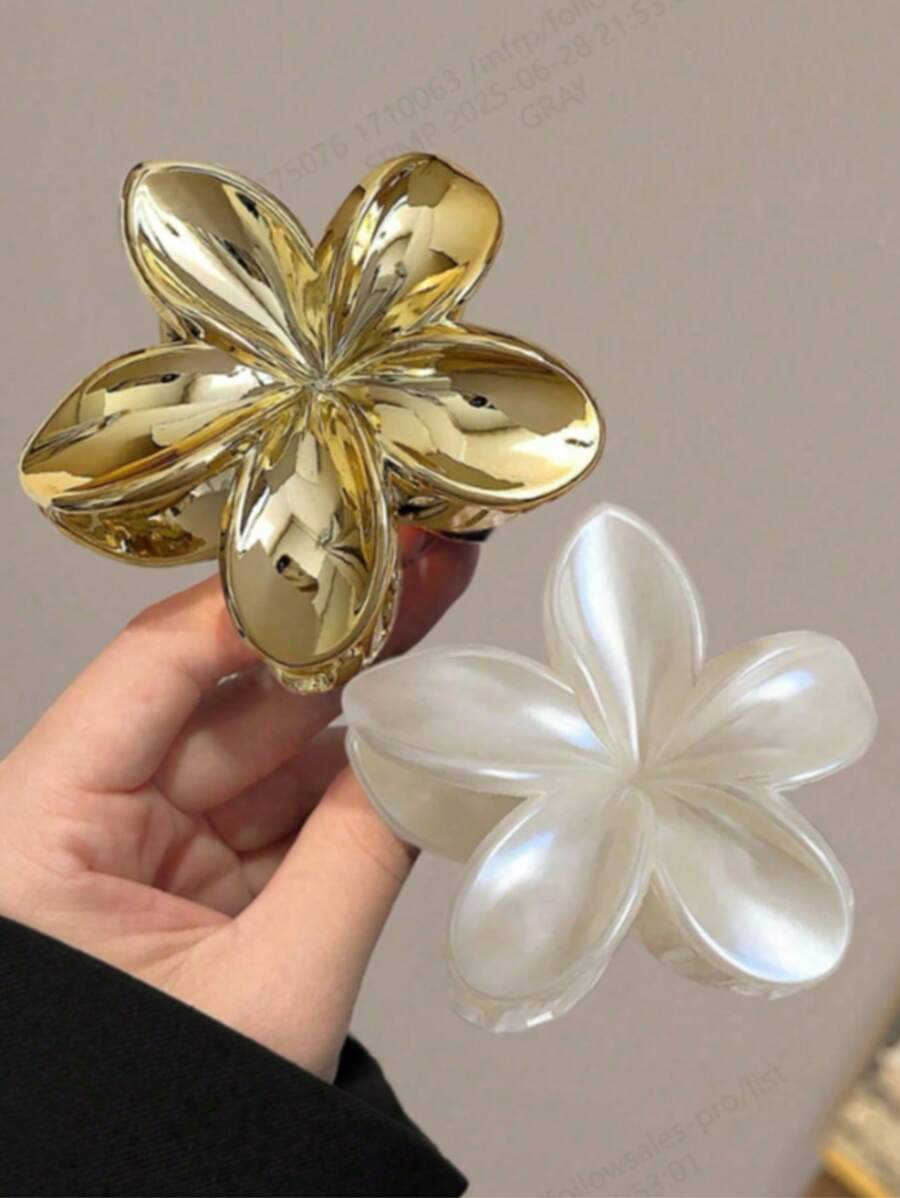 2 bucăți/1 bucată agrafă de păr supradimensionată cu design floral acrilic, accesorii elegante și delicate pentru agrafe de păr personalizate pentru femei, purtare zilnică multifuncțională, articole școlare, facultate