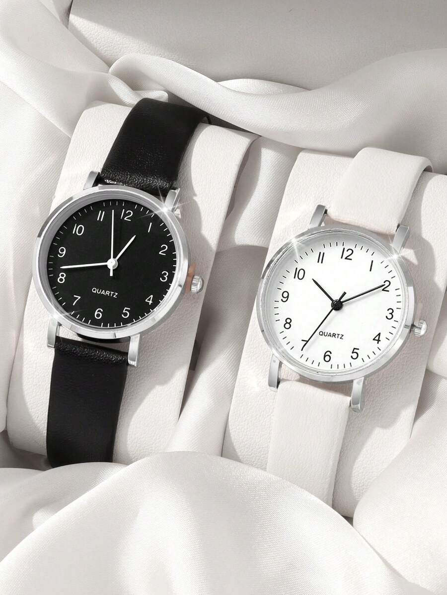 Relógio de quartzo digital casual com mostrador pequeno, 2 peças, cinto feminino, com estojo combinado, para amantes de irmãs, adequado para uso diário, festivais e festas, o melhor presente para mulheres.