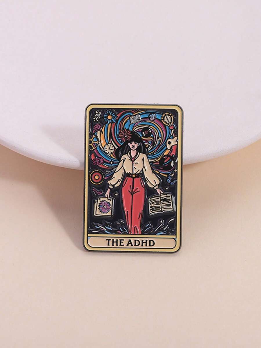 1 Stück ADHS Mentale Gesundheits-Bewusstseins Emaille Pin, künstlerische Brosche Anstecknadel, Rucksack Abzeichen Mode Schmuck Geschenk