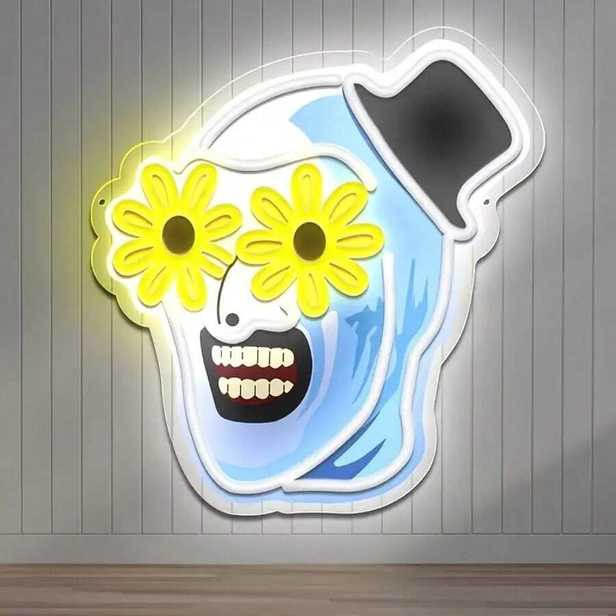 USB-Powered 3D Wall Art For Halloween Horror Neon Lights, Plastic Wall-Mounted Backlit Neon Signs With Button Control, Suitable For Bedroom Parties, Home Wall Decoration, Game Rooms, Living Room Decor, And Holiday Gifts