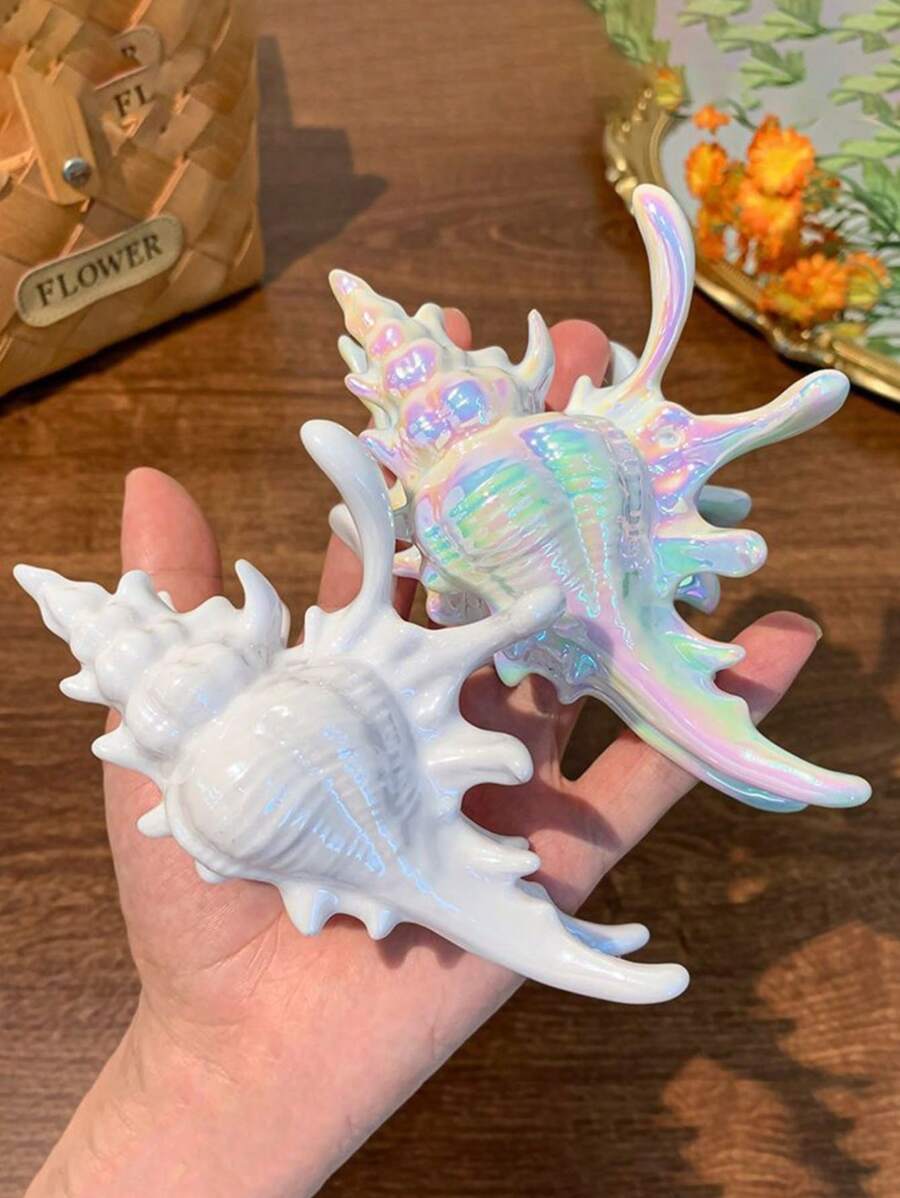 1 pieza Clip de pelo con concha de mar perlada y colorida, accesorio de pelo con estilo de playa elegante y de moda, adecuado para uso diario, casual, vacaciones en la playa, fotografía, clip de pelo con animal marino, nueva llegada de primavera y verano, regalo para amigos, accesorios de pelo, elegantes pinzas para el cabello, artículos escolares, accesorios de otoño para la universidad