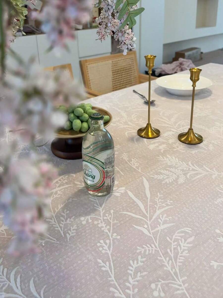 1pc Lace Tablecloth, Rectangular Table Cover With Jacquard Mesh, Available In Multiple Sizes, Suitable For Holiday Party Decor, Dining Table Decor, Home And Room Decoration