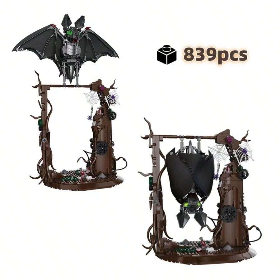 Mechanical Bionic Bat Model Set, Adult Holiday Gift Removable Building Block Set Creative Technology Assembly Building Blocks MOC Style Robot Toy