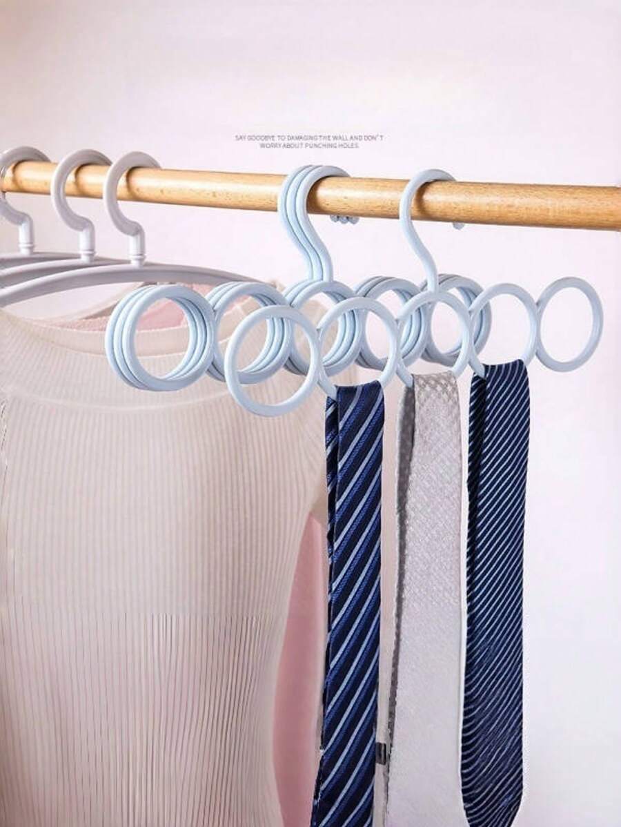 4 Packs Scarf Hanger Holder Scarf Storage Organizer For Ties Belts Socks, Ring Hole Slots For Space Saving, Multiple Purpose Tie Belt Rack Organizer