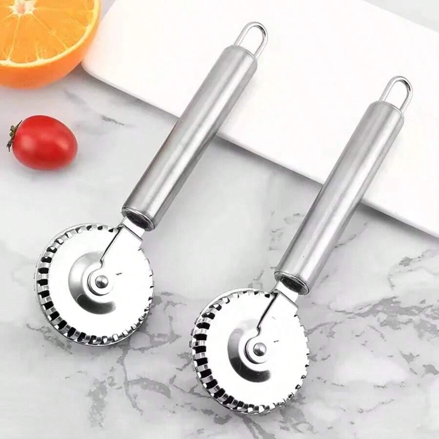 2 Stück Neuankömmling Raviolischneider Edelstahlrad, perfekt zum Schneiden, Versiegeln und Crimpen von frischer Pasta und Gebäckteig