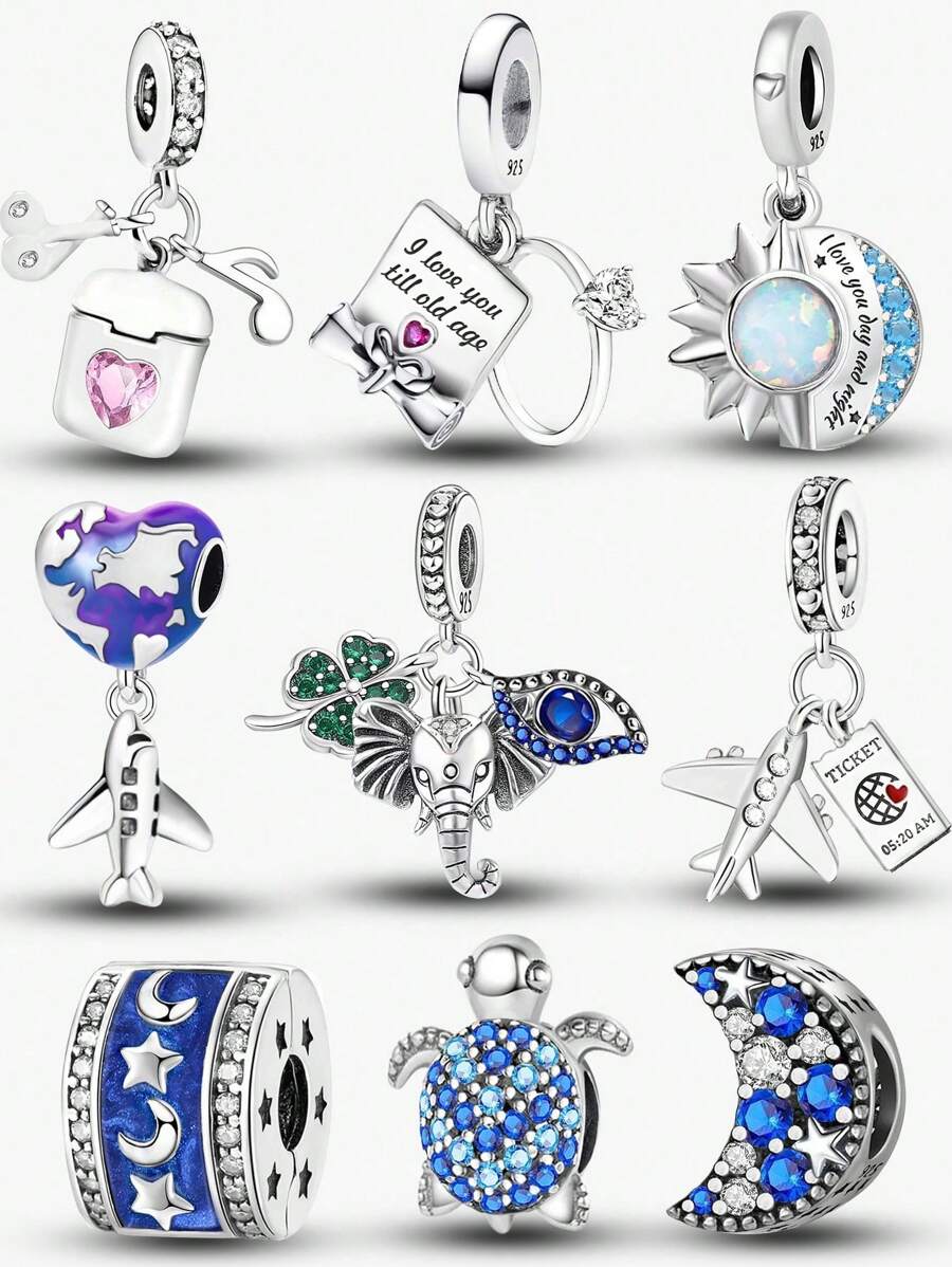 1 Pieza Colgante con diseño de estrella y luna con cuentas, accesorio de moda apto para hacer pulseras y brazaletes DIY, joyería decorativa para complementar el atuendo diario de mujeres y niñas