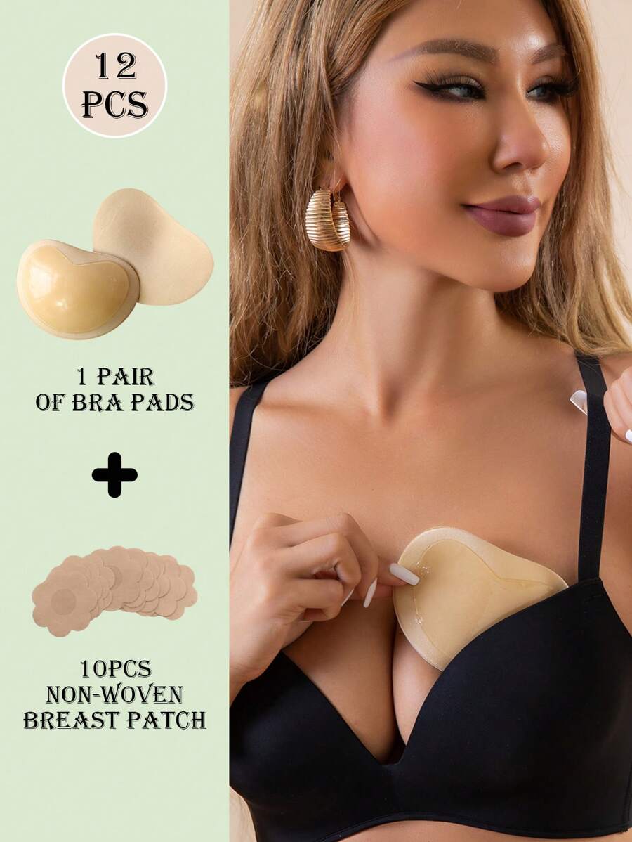 1 Par de Rellenos de Sostén Adhesivos, Almohadillas de Silicona Levantadoras de Pecho Impermeables para Mujeres, para Trajes de Baño, Bikinis, Vestidos y Trajes de Baño
