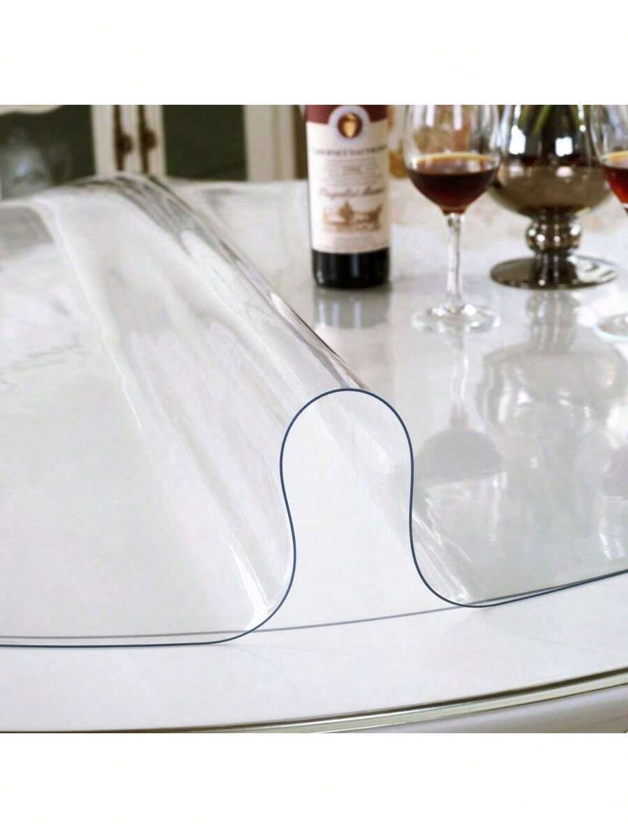 0.25mm Thick PVC Round Tablecloth, Transparent Round Table Cover Protector Mat, Waterproof Scratch-Resistant Heat-Resistant Tablecloth, Suitable For Home, Hotel, Dining Table, Coffee Table