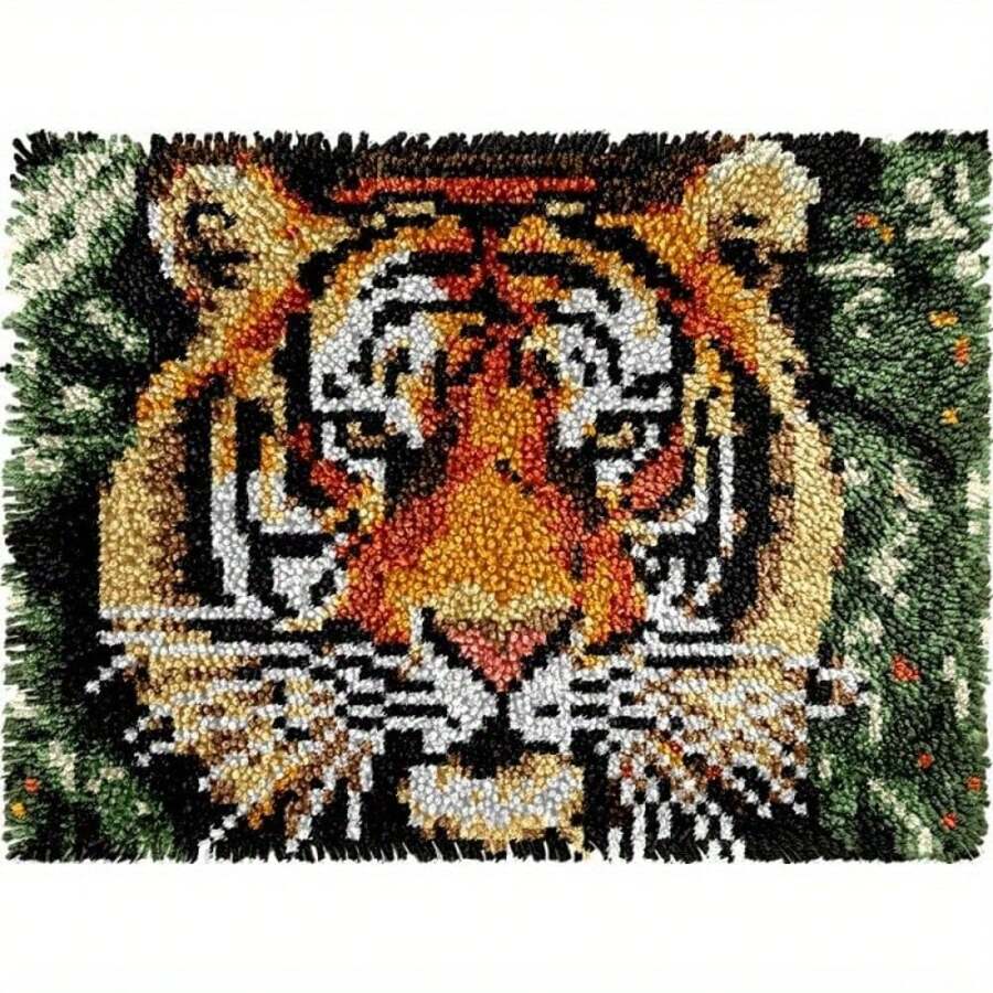 Do-It-Yourself Kit For A Smyrna Stitch Carpet, For Adults, Pre-Printed Motifs, Carpet, Sewing, Crochet, Home Decoration Mat