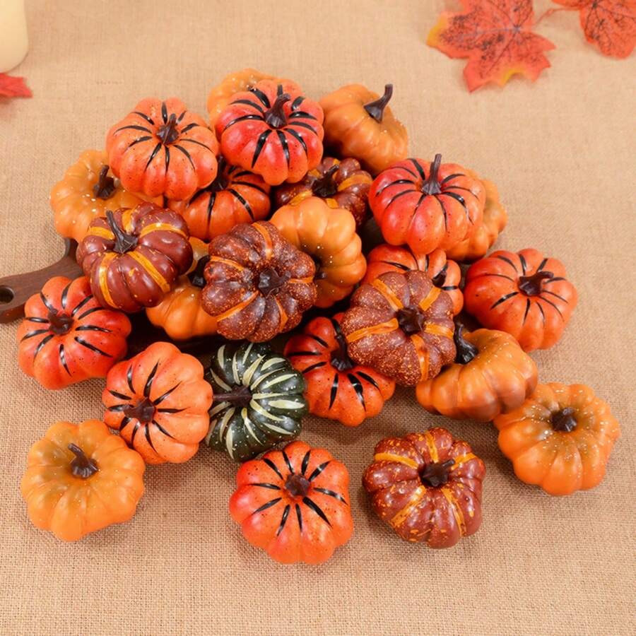 Decoración de calabaza multicolor de espuma simulada - Verduras simuladas DIY para decoración otoñal, Halloween, Acción de Gracias, fiestas en el hogar