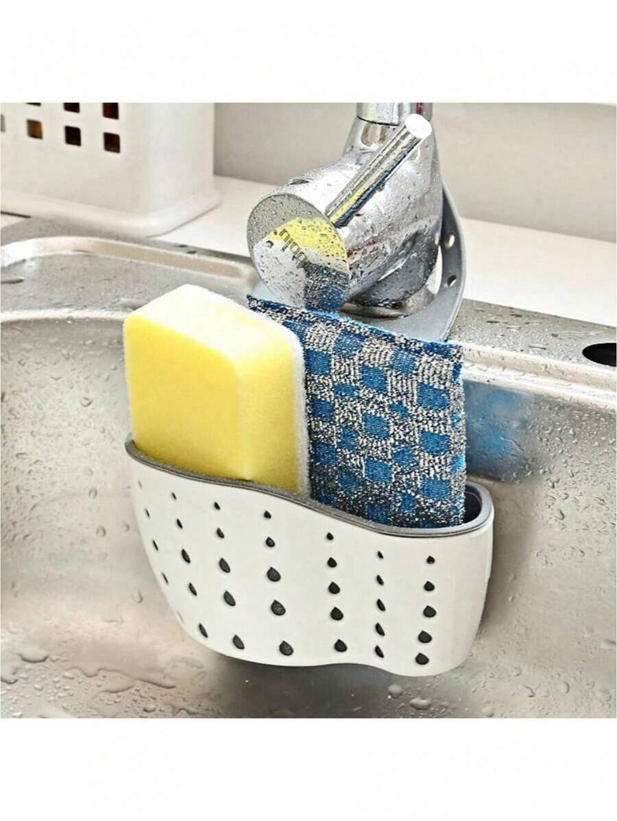 Küchenspülbecken-Abflusskorb, Hängetasche, Armaturen-Schwammhalter, Gemüse-/Geschirr-Waschbecken Aufbewahrungskorb, ohne Bohren erforderlich