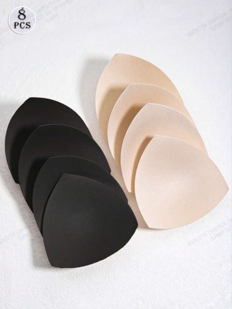 2pcs Reusable Apricot/Black Bra Pads, Invisible Bump-Proof Soft & Comfortable Chest Enhancers, Suitable For Various Occasions