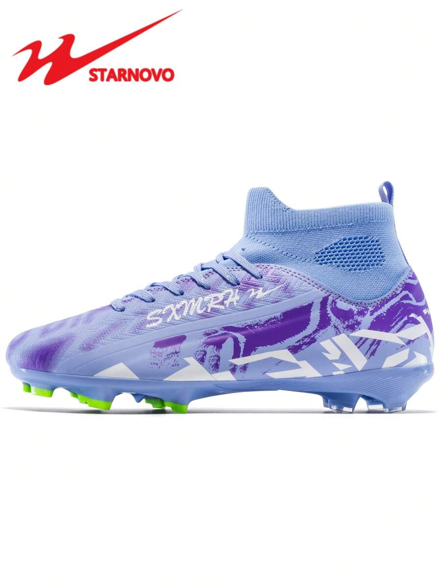STARNOVO Men's Football/Soccer Cleats, TPU Studs Non-Slip Durable Outsole, Knitted Elastic Collar Comfortable Breathable Lining, Suitable For School Soccer Training/Youth World Cup Match, High Quality And Cost-Effective