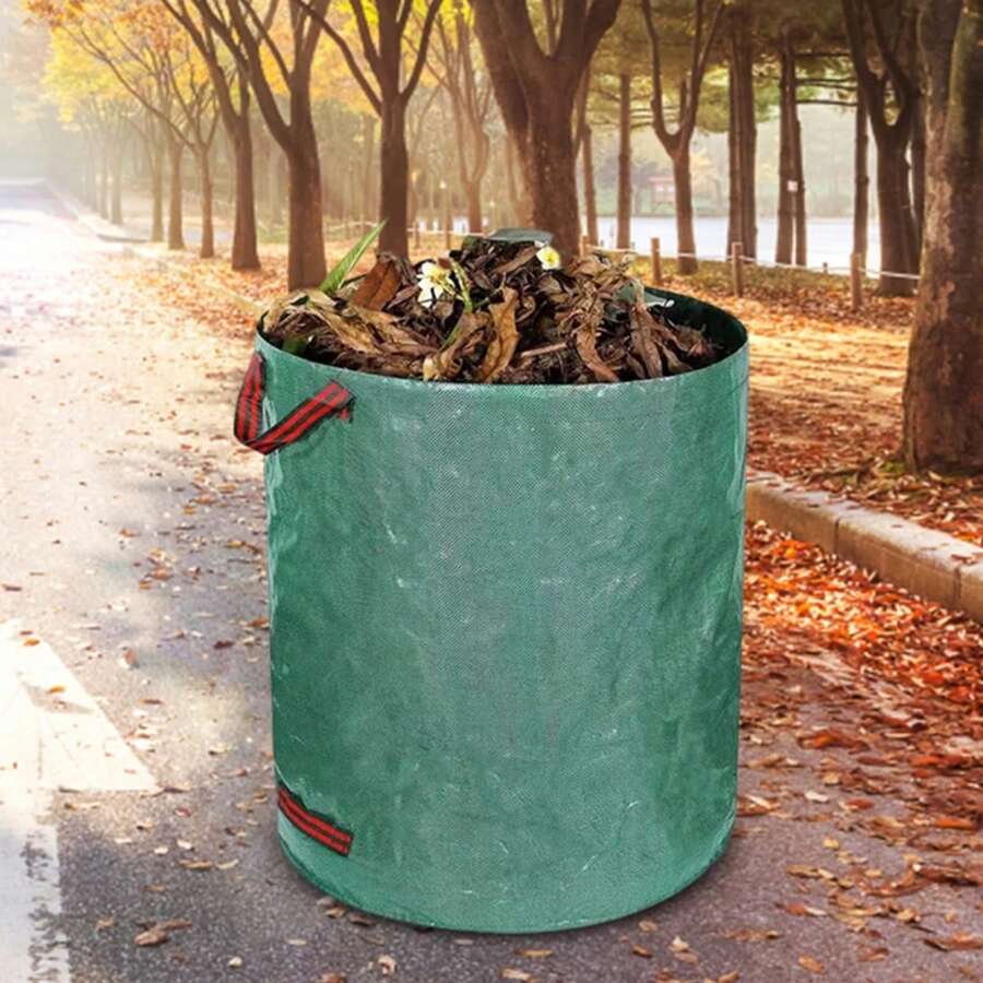 Garden Waste Bag 60L-500L Large Capacity Garden Bag Reusable Waterproof Leaf Sack Storage Collection Container For Garden Yard